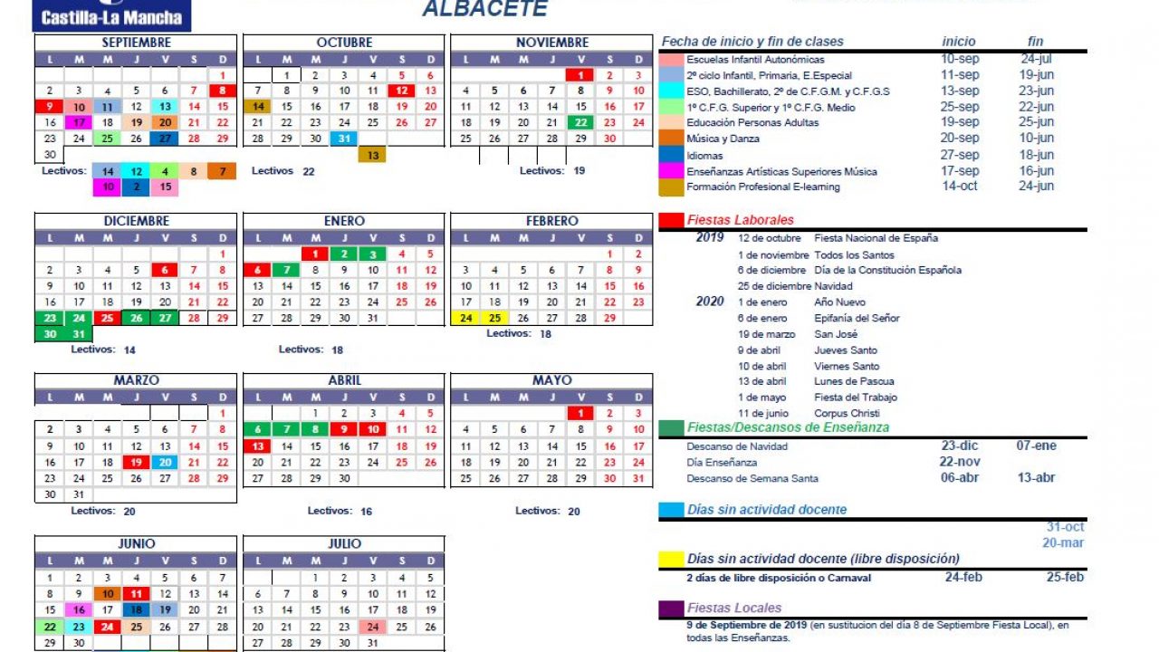 Calendario Escolar Albacete 19 20 Trazos Centro De Educacion Infantil calendario escolar de albacete